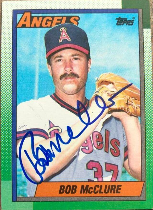 Bob McClure Signed 1990 Topps Baseball Card - California Angels - PastPros