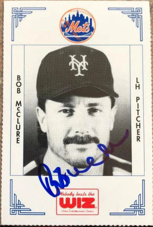 Bob McClure Signed 1991 WIZ Baseball Card - New York Mets