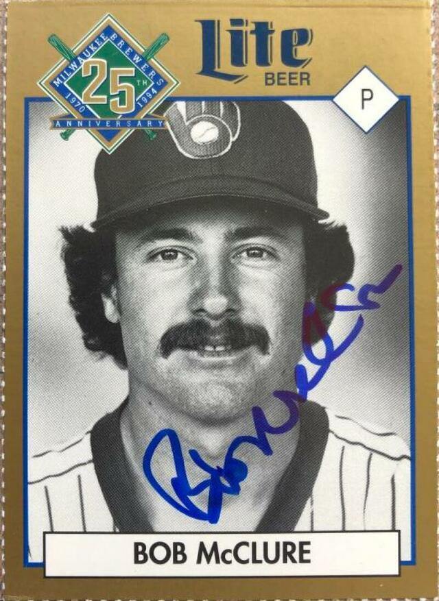 Bob McClure Signed 1994 Miller Brewing Baseball Card - Milwaukee Brewers - PastPros