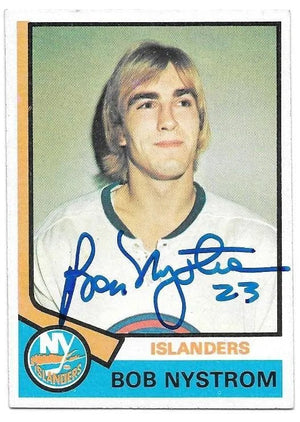 Bob Nystrom Signed 1974-75 Topps Hockey Card - New York Islanders