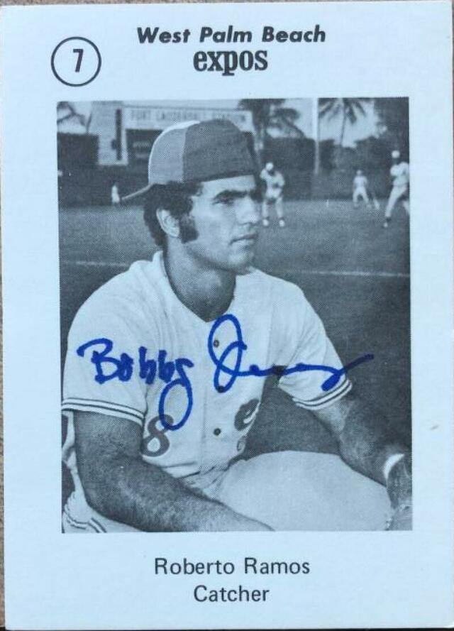 Bobby Ramos Signed 1977 Sussman Baseball Card - West Palm Beach Expos - PastPros