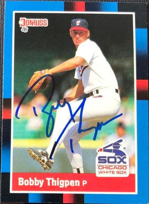 Bobby Thigpen Signed 1988 Donruss Baseball Card - Chicago White Sox - PastPros