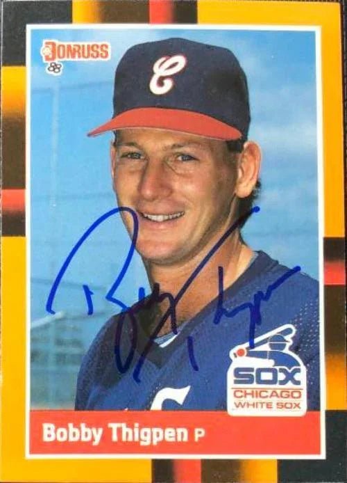 Bobby Thigpen Signed 1988 Donruss Baseball's Best Card - Chicago White Sox