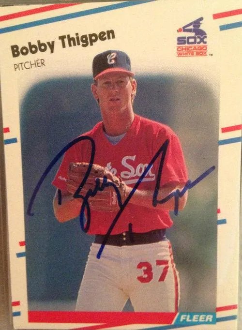 Bobby Thigpen Signed 1988 Fleer Baseball Card - Chicago White Sox