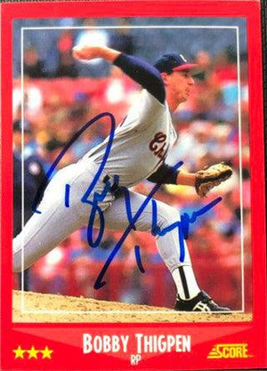 Bobby Thigpen Signed 1988 Score Baseball Card - Chicago White Sox - PastPros