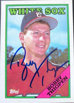 Bobby Thigpen Signed 1988 Topps Baseball Card - Chicago White Sox - PastPros