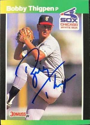 Bobby Thigpen Signed 1989 Donruss Baseball's Best Card - Chicago White Sox