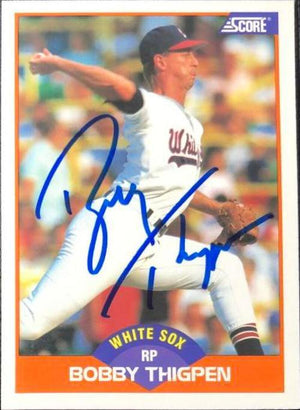 Bobby Thigpen Signed 1989 Score Baseball Card - Chicago White Sox - PastPros