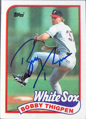 Bobby Thigpen Signed 1989 Topps Baseball Card - Chicago White Sox - PastPros