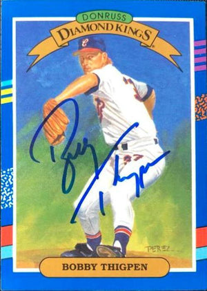 Bobby Thigpen Signed 1991 Donruss Diamond Kings Baseball Card - Chicago White Sox - PastPros