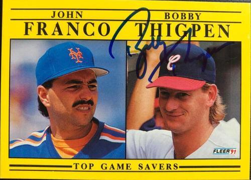 Bobby Thigpen Signed 1991 Fleer Baseball Card - Chicago White Sox - Top Game Savers - PastPros