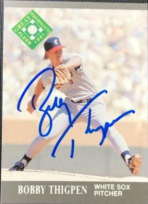 Bobby Thigpen Signed 1991 Fleer Ultra Baseball Card - Chicago White Sox #396