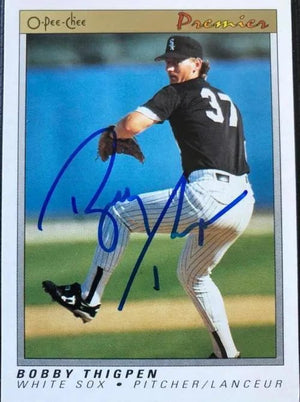 Bobby Thigpen Signed 1991 O-Pee-Chee Premier Baseball Card - Chicago White Sox