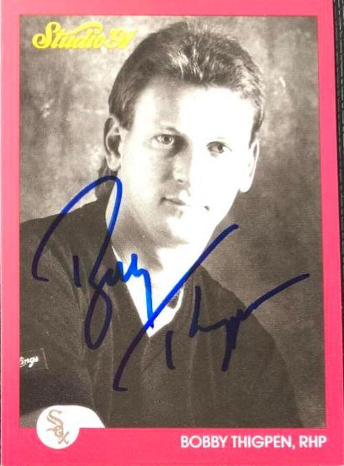 Bobby Thigpen Signed 1991 Studio Baseball Card - Chicago White Sox - PastPros