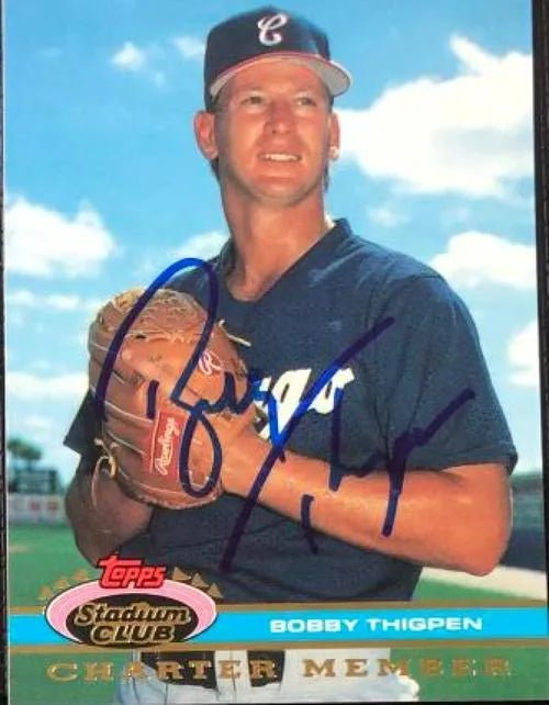 Bobby Thigpen Signed 1991 Topps Stadium Charter Member Baseball Card - Chicago White Sox