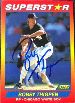 Bobby Thigpen Signed 1992 Score Superstar Baseball Card - Chicago White Sox - PastPros