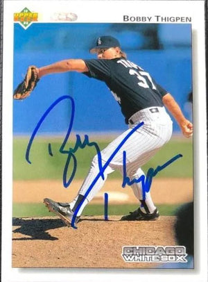 Bobby Thigpen Signed 1992 Upper Deck Baseball Card - Chicago White Sox