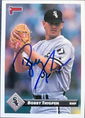 Bobby Thigpen Signed 1993 Donruss Baseball Card - Chicago White Sox - PastPros
