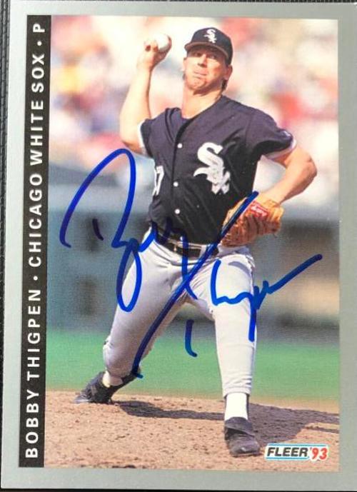 Bobby Thigpen Signed 1993 Fleer Baseball Card - Chicago White Sox - PastPros