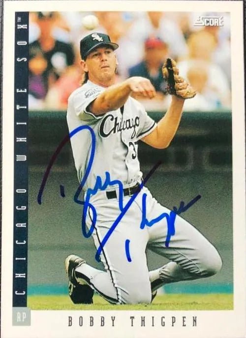 Bobby Thigpen Signed 1993 Score Baseball Card - Chicago White Sox