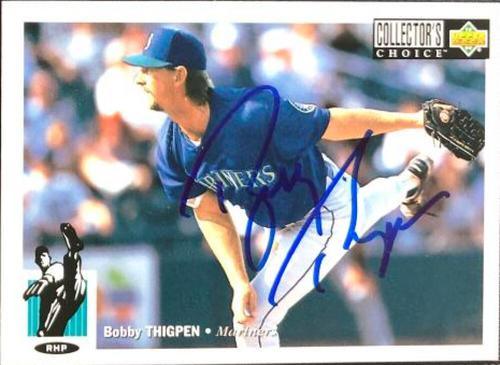 Bobby Thigpen Signed 1994 Collector's Choice Baseball Card - Seattle Mariners - PastPros