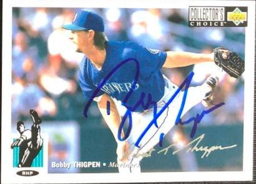 Bobby Thigpen Signed 1994 Collector's Choice Silver Signature Baseball Card - Seattle Mariners - PastPros