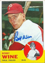Bobby Wine Signed 1963 Topps Baseball Card - Philadelphia Phillies