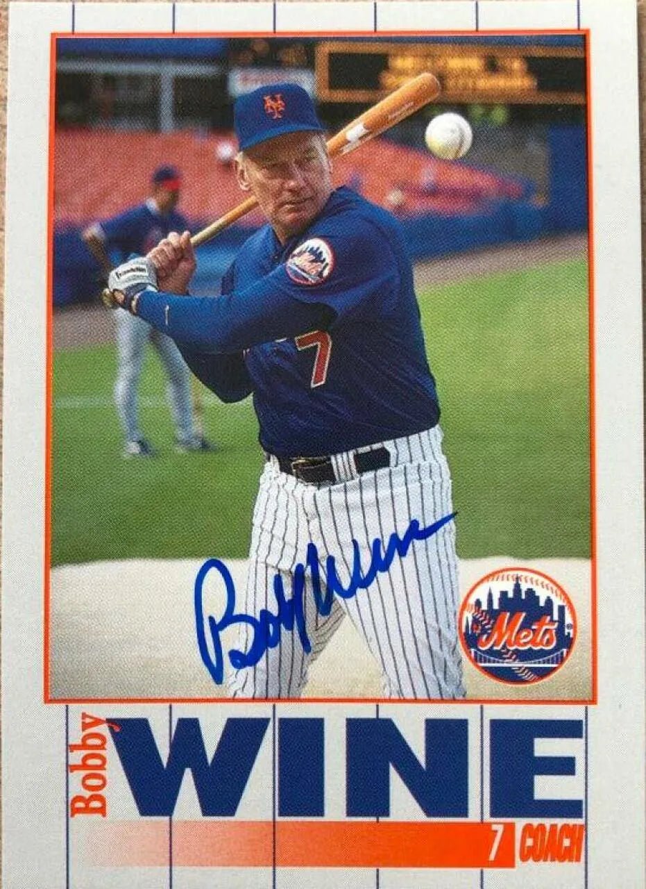 Bobby Wine Signed 1995 Kahn's Baseball Card - New York Mets