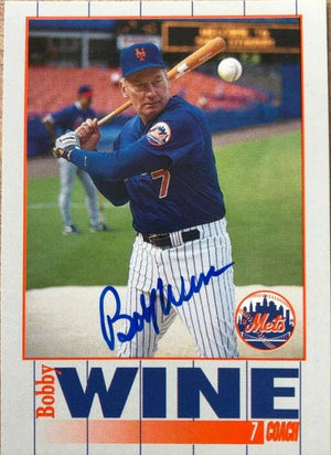 Bobby Wine Signed 1995 Kahn's Baseball Card - New York Mets
