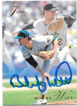 Bobby Witt Signed 1993 Flair Baseball Card - Oakland A's - PastPros