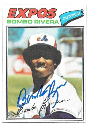 Bombo Rivera Signed 1977 Topps Baseball Card - Montreal Expos