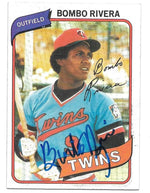 Bombo Rivera Signed 1980 Topps Baseball Card - Minnesota Twins