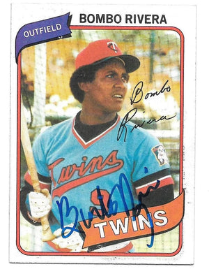 Bombo Rivera Signed 1980 Topps Baseball Card - Minnesota Twins
