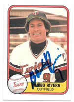 Bombo Rivera Signed 1981 Fleer Baseball Card - Minnesota Twins