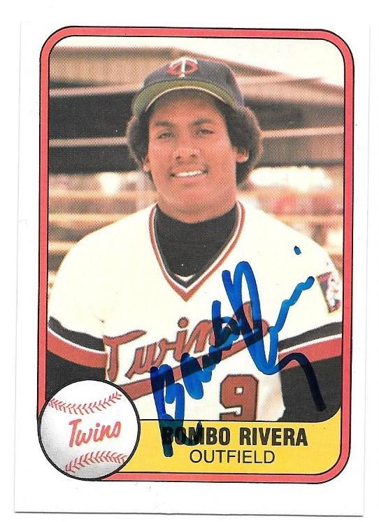Bombo Rivera Signed 1981 Fleer Baseball Card - Minnesota Twins - PastPros