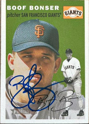 Boof Bonser Signed 2003 Topps Heritage Baseball Card - San Francisco Giants - PastPros