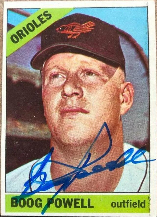 Boog Powell Signed 1966 Topps Baseball Card - Baltimore Orioles