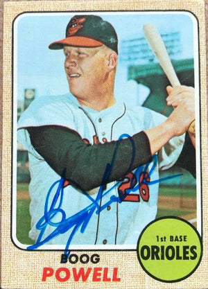 Boog Powell Signed 1968 Topps Baseball Card - Baltimore Orioles - PastPros