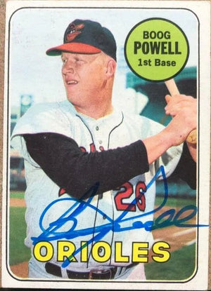 Boog Powell Signed 1969 Topps Baseball Card - Baltimore Orioles