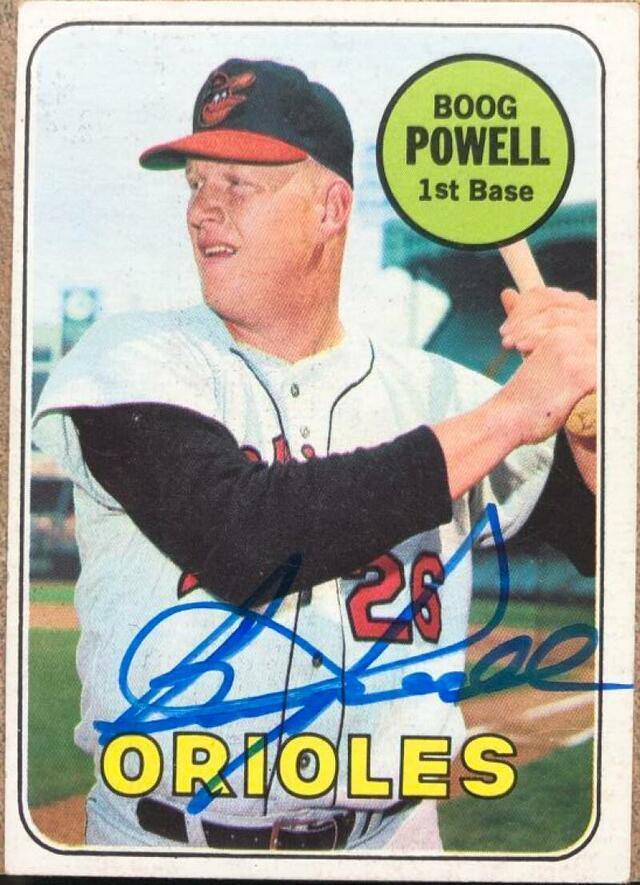 Boog Powell Signed 1969 Topps Baseball Card - Baltimore Orioles - PastPros