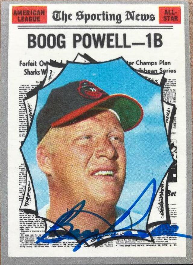 Boog Powell Signed 1970 Topps Baseball Card #451 - Baltimore Orioles - PastPros