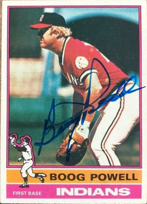 Boog Powell Signed 1976 Topps Baseball Card - Cleveland Indians