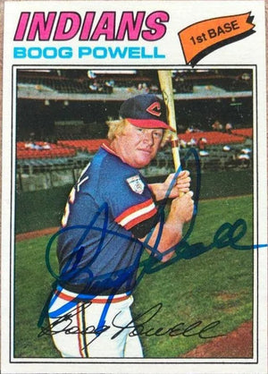 Boog Powell Signed 1977 Topps Baseball Card - Cleveland Indians