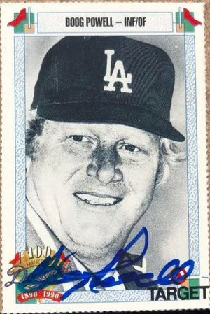 Boog Powell Signed 1990 Target Dodgers Baseball Card - Los Angeles Dodgers