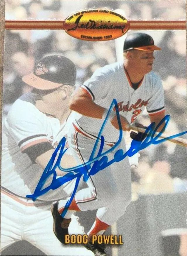 Boog Powell Signed 1993 Ted Williams Baseball Card - Baltimore Orioles