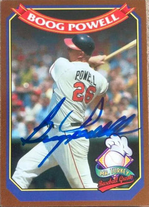 Boog Powell Signed 1995 Mr. Turkey Baseball Greats Baseball Card - Baltimore Orioles
