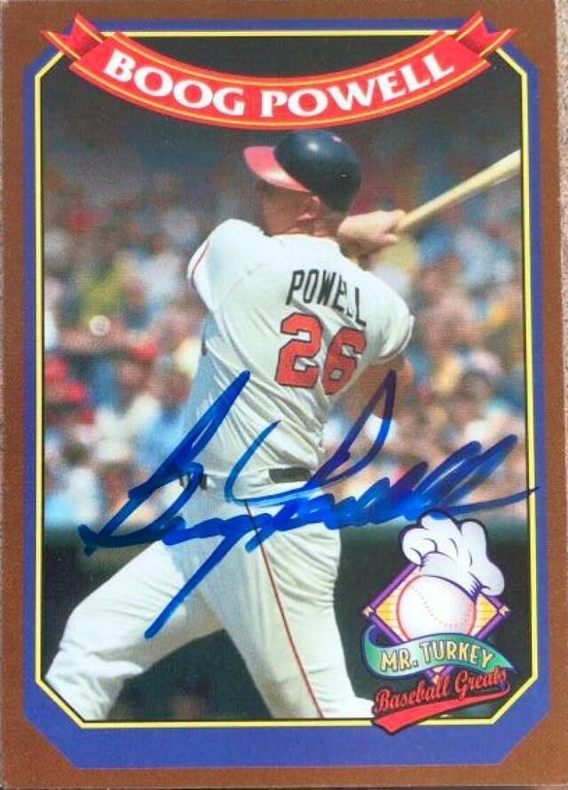 Boog Powell Signed 1995 Mr. Turkey Baseball Greats Baseball Card - Baltimore Orioles - PastPros