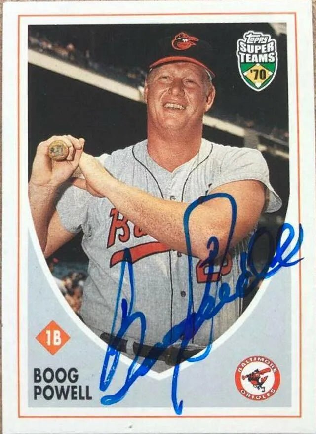 Boog Powell Signed 2002 Topps Super Teams Baseball Card - Baltimore Orioles