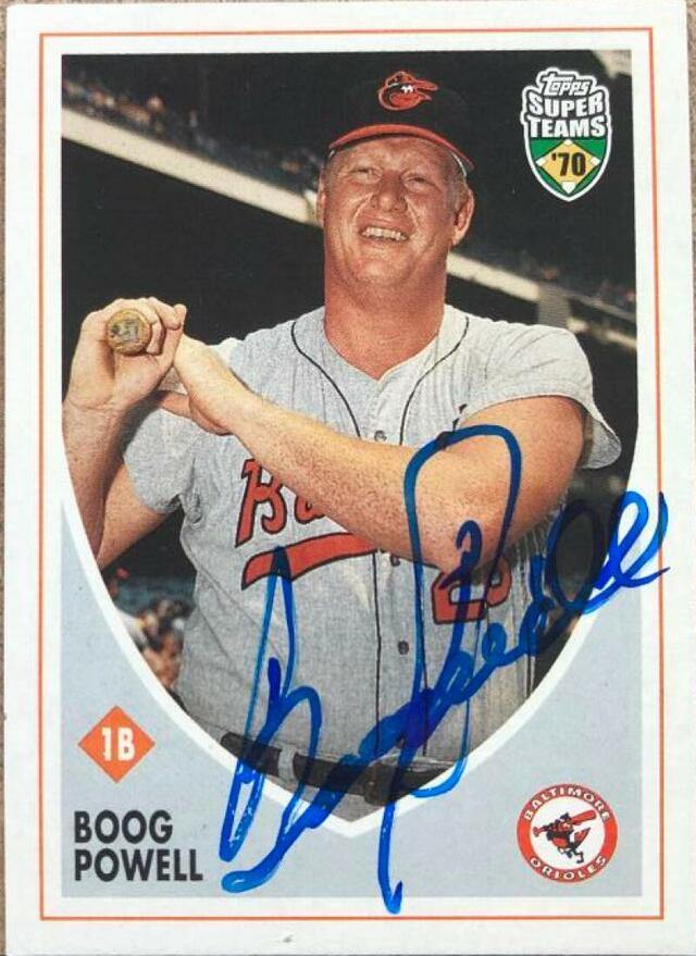 Boog Powell Signed 2002 Topps Super Teams Baseball Card - Baltimore Orioles - PastPros