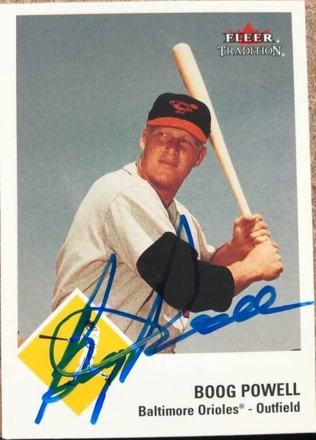 Boog Powell Signed 2003 Fleer Tradition Baseball Card - Baltimore Orioles